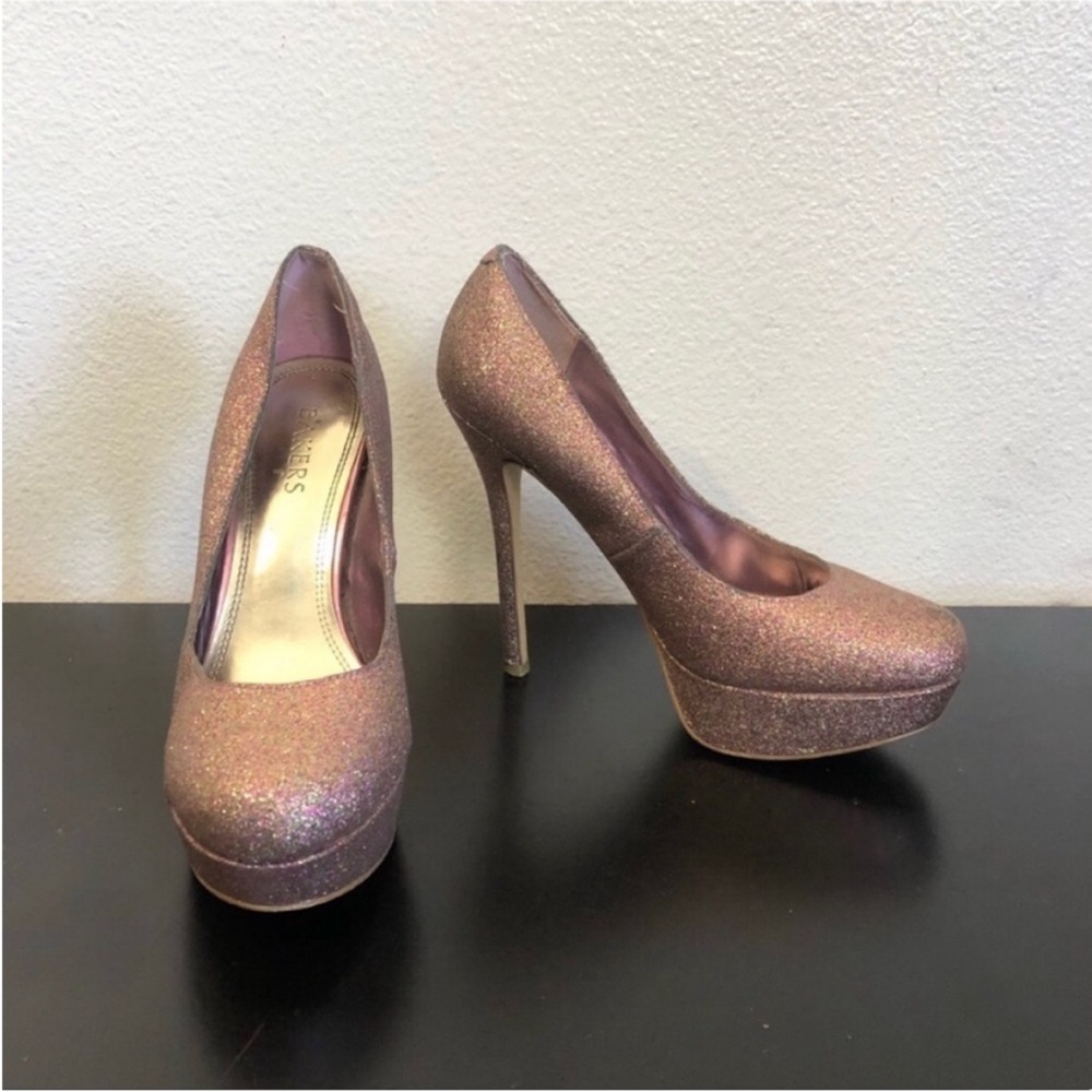 Bakers Pink Multicolor Sparkle High Heels